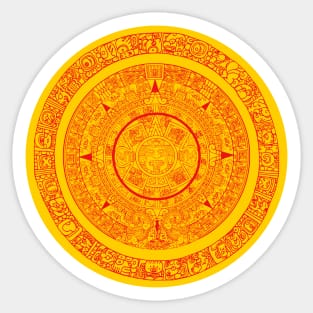 Mayan calendar ring and full calendar Sticker